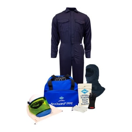 ArcGuard® KIT2CV11B2X09 12 Cal UltraSoft Arc Flash Kit, Coverall & Balaclava, 2XL, Glove Sz 09